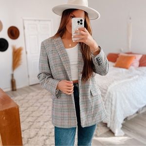 Talbots Houndstooth Wool Blend Blazer • Size 16